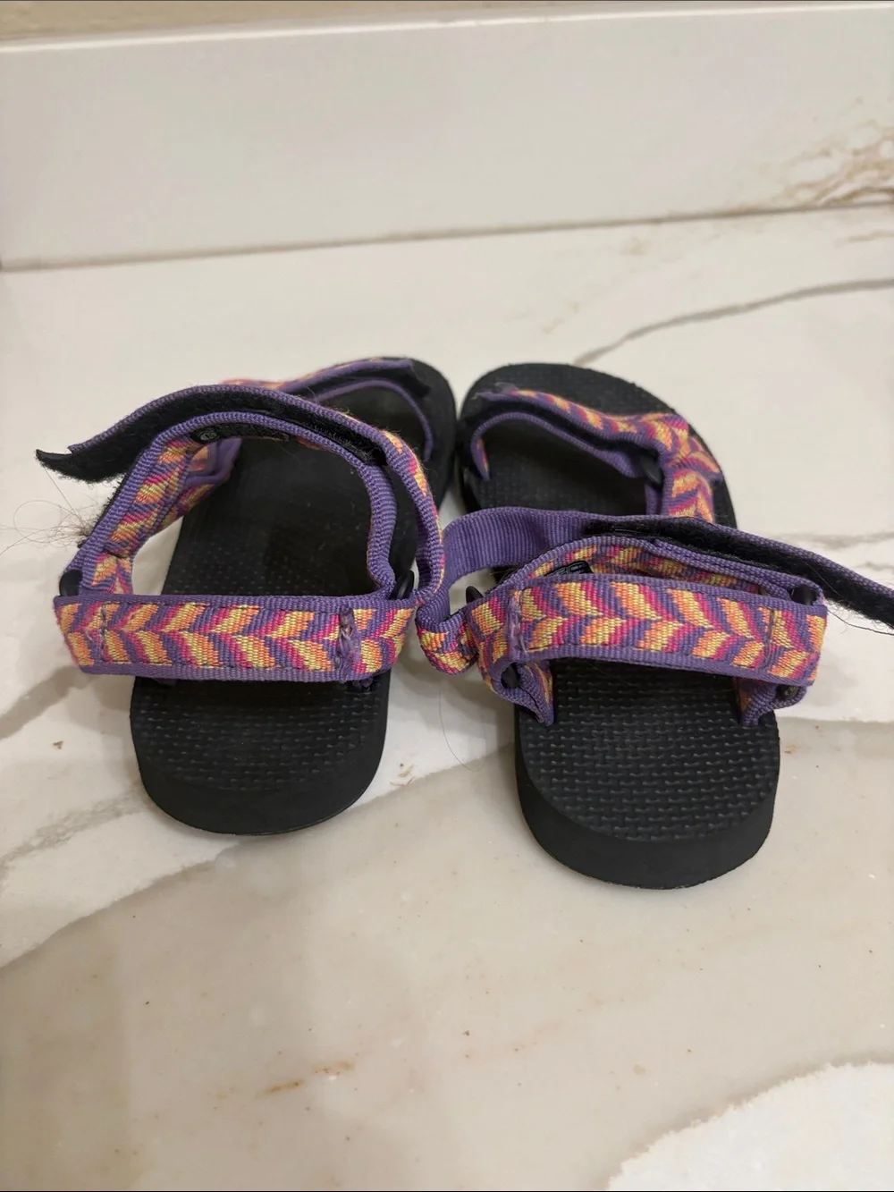 Teva Purple, Pink and Yellow Woven Strap Sandals